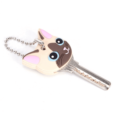 Mini-Kitty Key Cap Cover Keychains KittyNook Siamese Cat